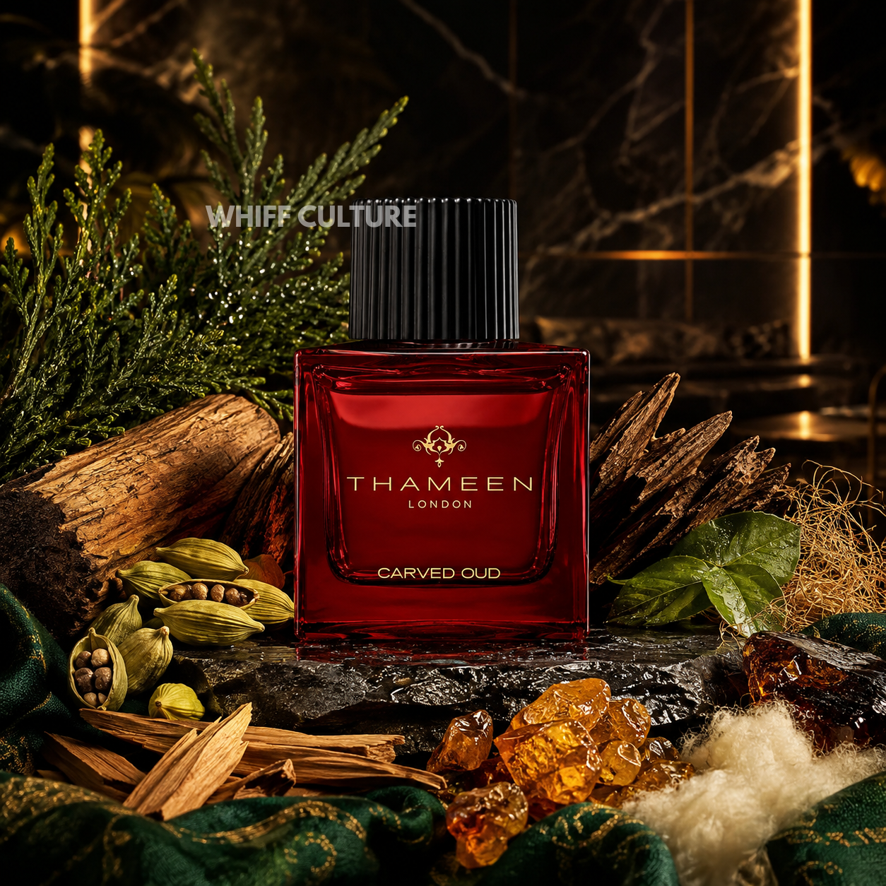 Thameen RED CARVED OUD