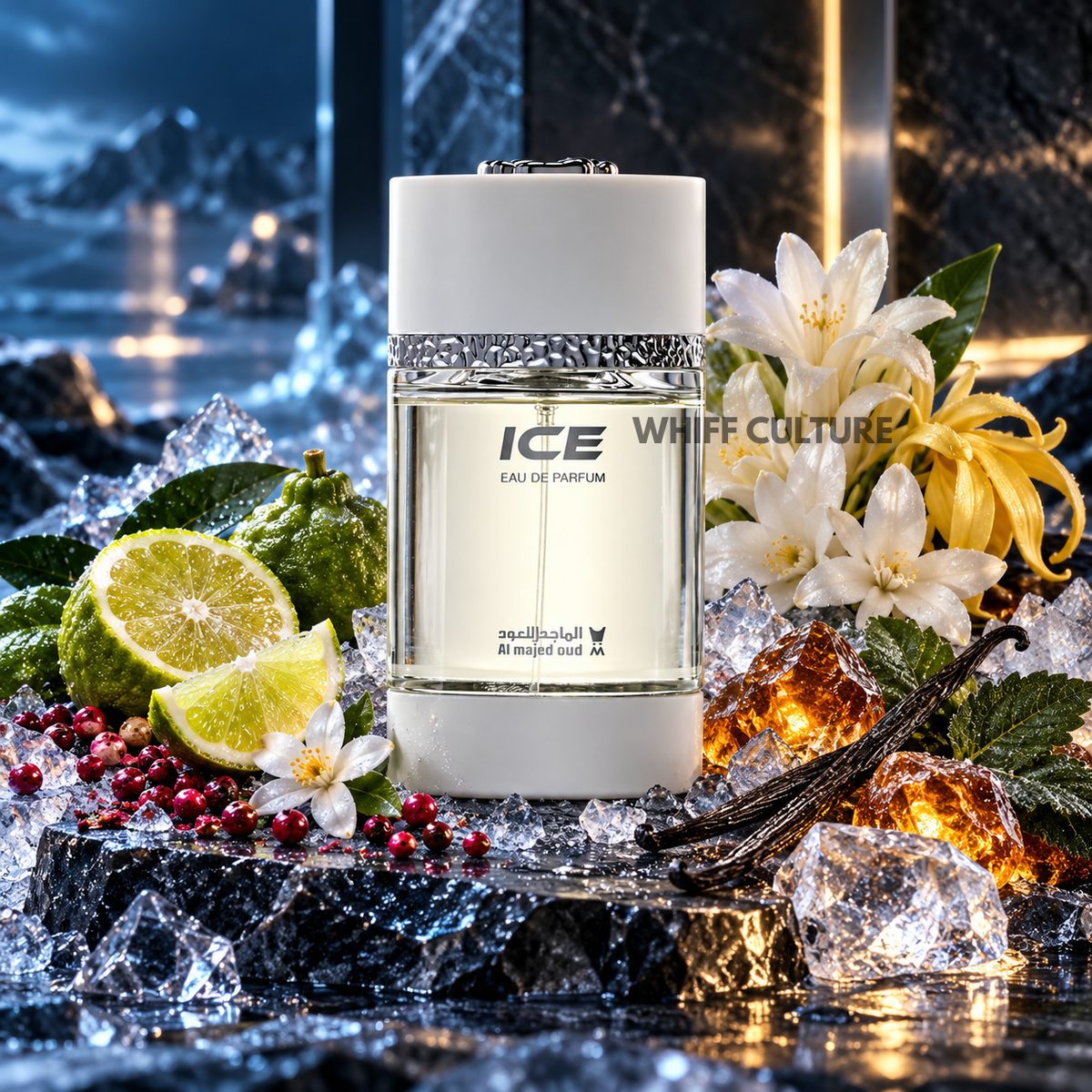 Al Majed Oud Ice Eau de Parfum unisex – pink pepper, tuberose and vanilla fragrance