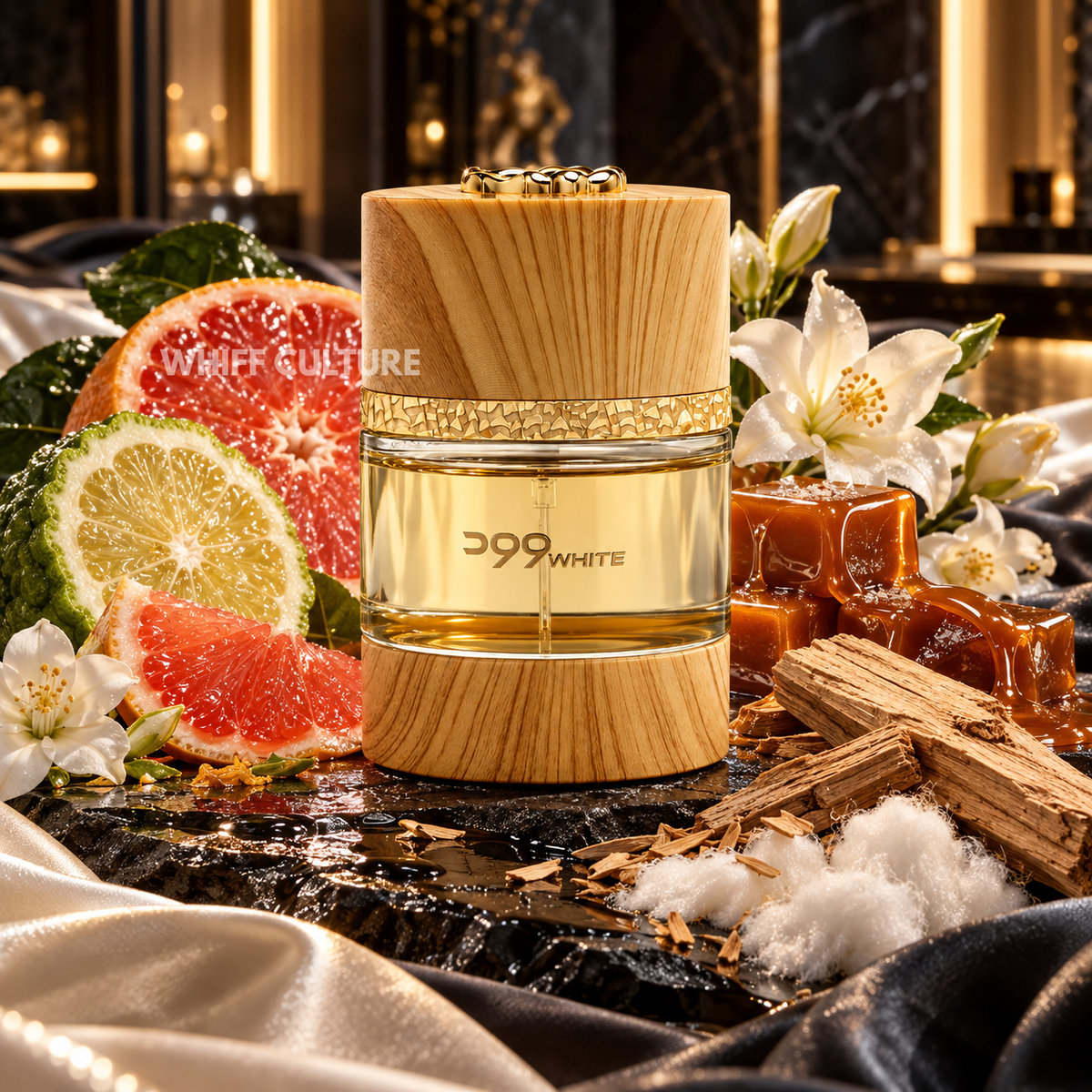Al Majed Oud Wood White Eau de Parfum unisex – blood orange, leather and saffron fragrance