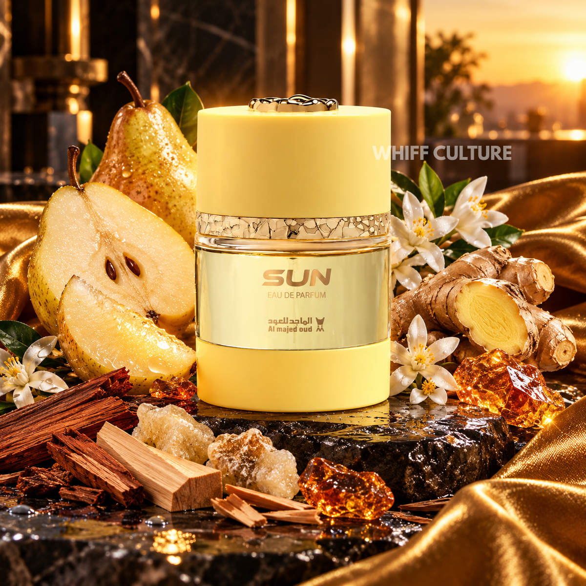 Al Majed Oud Wood Sun Eau de Parfum unisex – mango, orange blossom and sandalwood fragrance