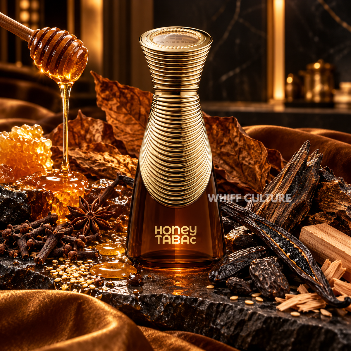 Parisbelle Honey Tabac perfume unisex – honey, tobacco and vanilla oud fragrance