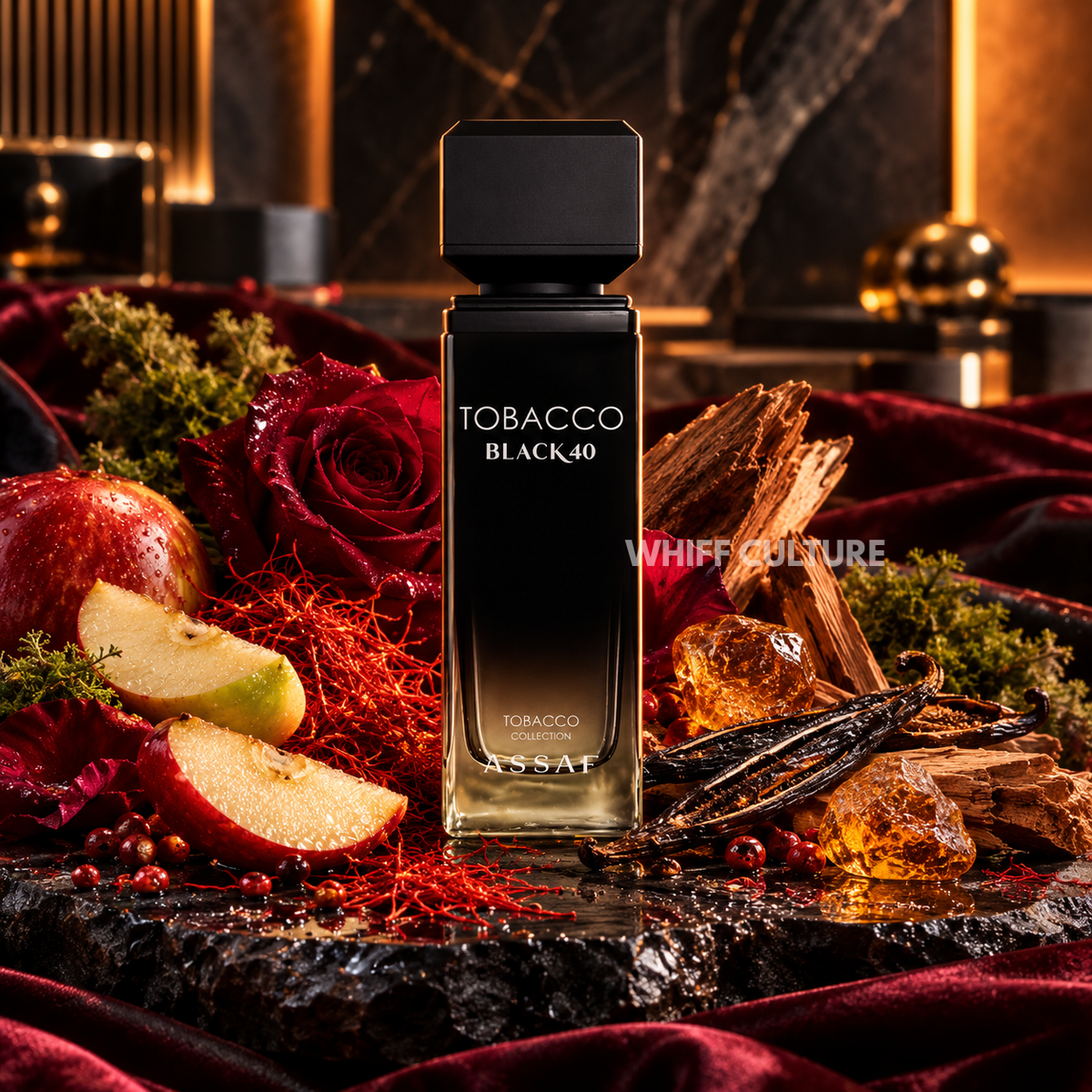 Assaf Tobacco Black 40 perfume unisex – saffron, rose and vanilla spicy fragrance