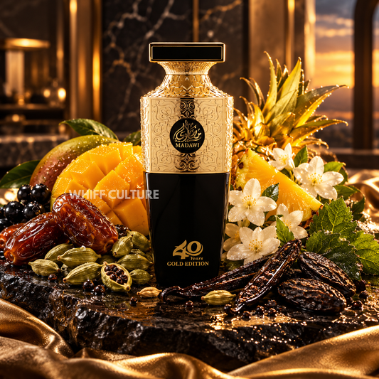 Arabian Oud Madawi Gold Edition perfume – cardamom, jasmine and vanilla floral fragrance