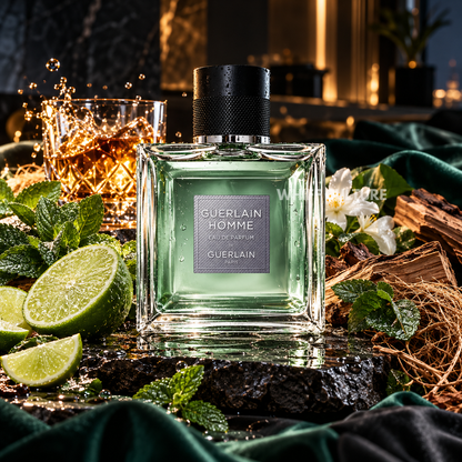Guerlain Homme Eau de Parfum – peppermint, lime and vetiver woody aromatic fragrance