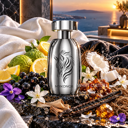 Mykonos Untamed perfume – linen, praline and musk fragrance