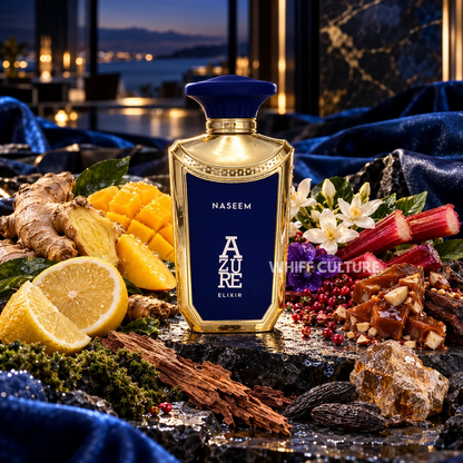 Naseem Azure Elixir Parfum for men – mango, praline and cedarwood fragrance