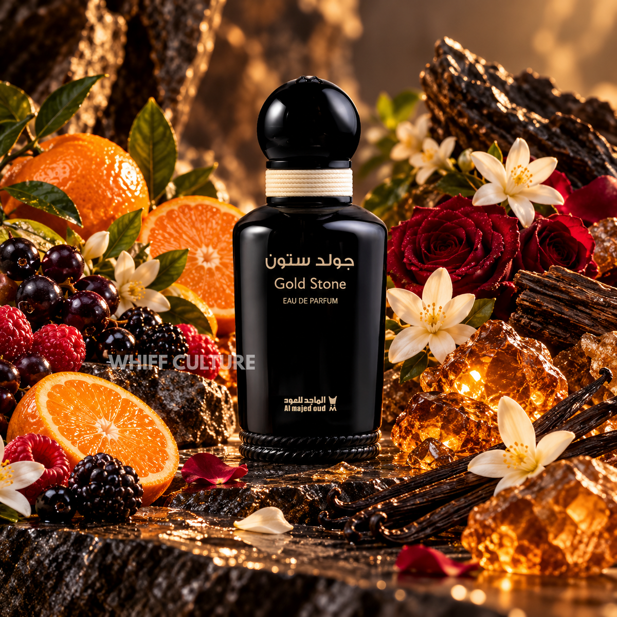 Al Majed Oud Gold Stone perfume unisex – berries, rose and vanilla fragrance