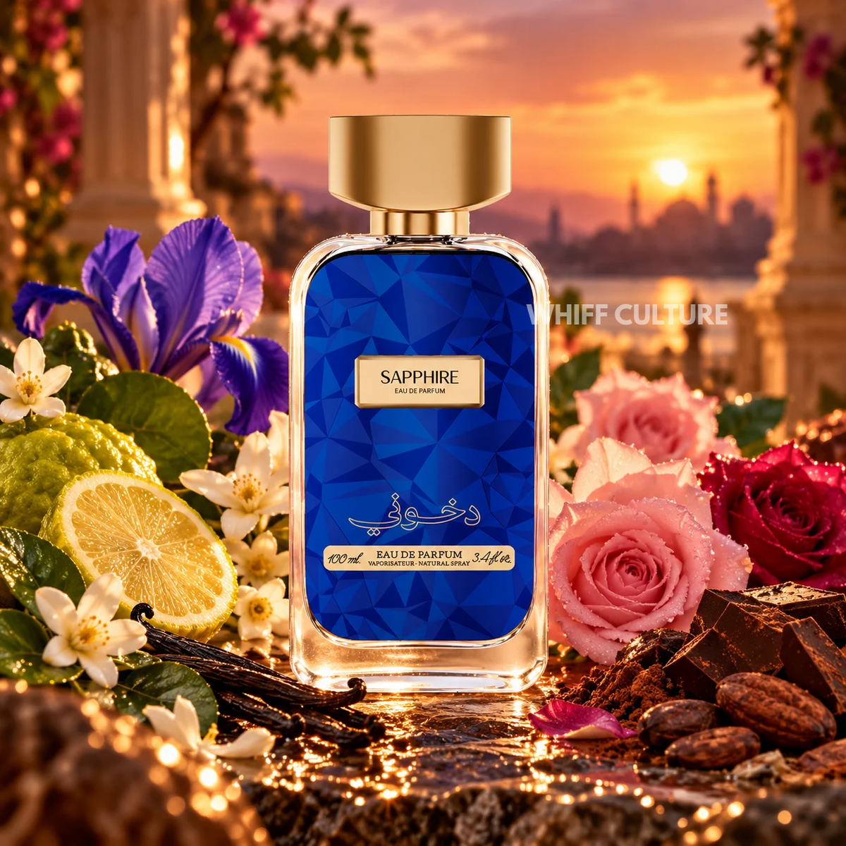 Dkhoon Sapphire perfume unisex – bergamot, rose and vanilla oriental floral fragrance