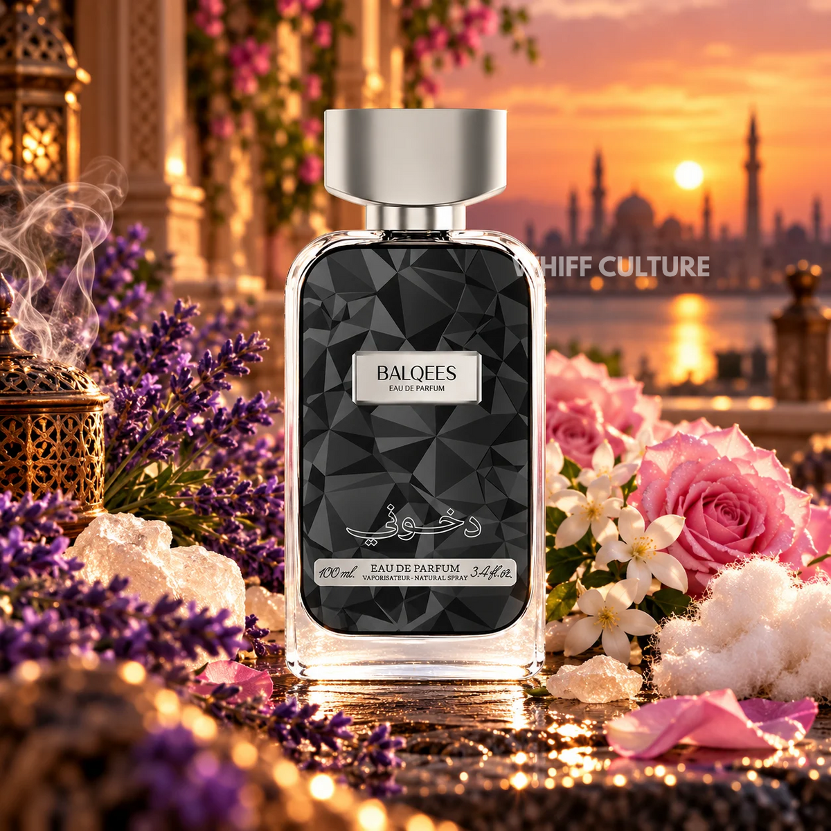 Dkhoon Balqees Eau de Parfum unisex – lavender, rose and white musk floral fragrance