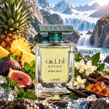Lattafa Atlas Glacial Valley Eau de Parfum unisex – fig, sea salt and amber fragrance