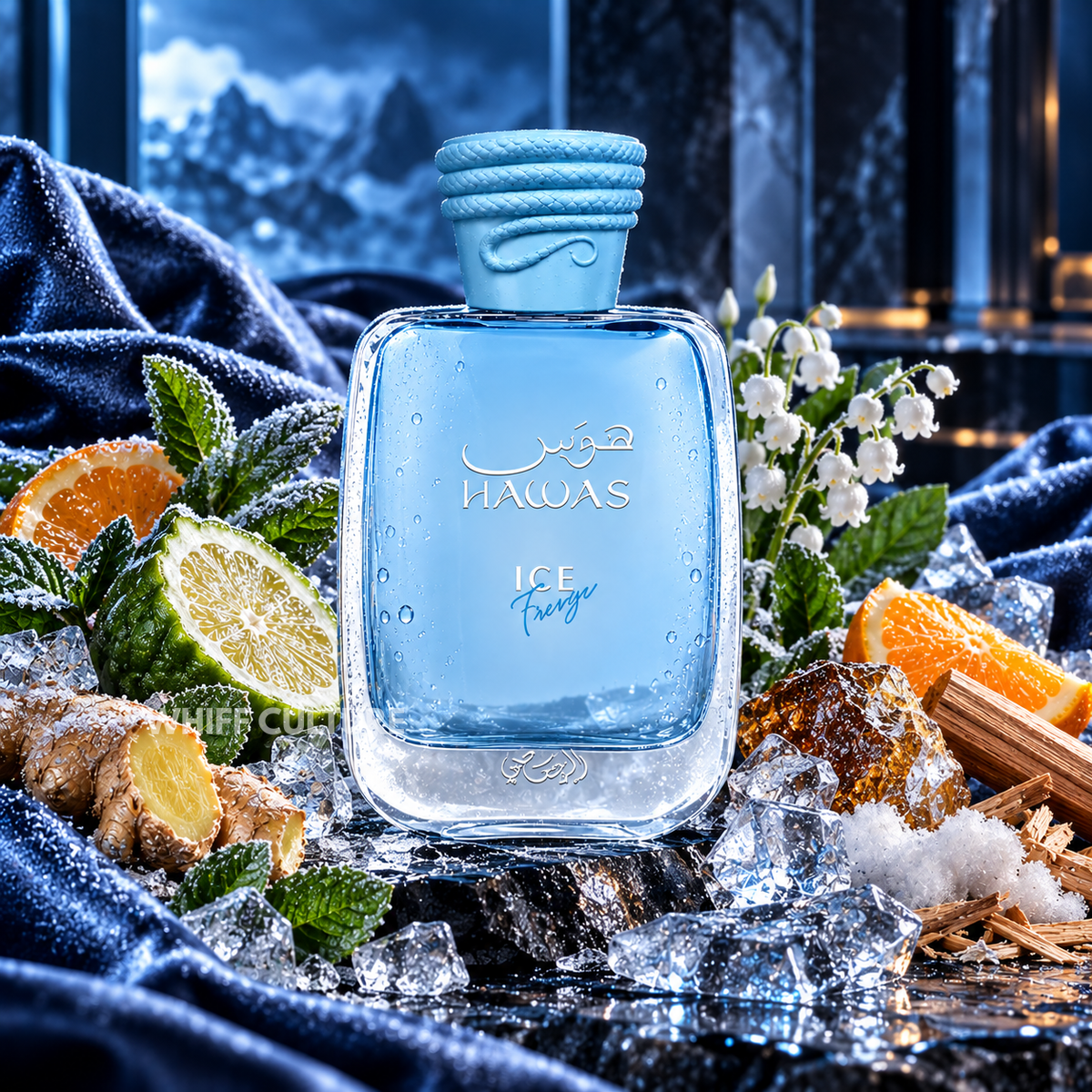 Rasasi Hawas Ice Freeze Eau de Parfum for men – bergamot, mint and ambergris fresh fragrance