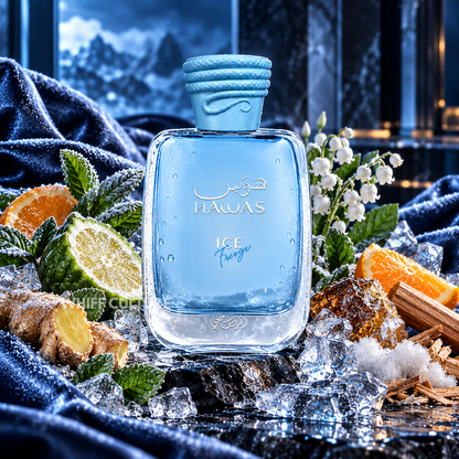Rasasi Hawas Ice Freeze Eau de Parfum for men – bergamot, mint and ambergris fresh fragrance